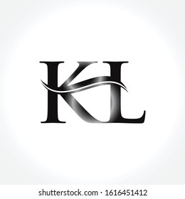 Initial KL letter Logo Design Black vector Template. Linked Letter KL logo Design