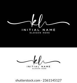 Initial KL kl Logo-Design, handschriftliches Logo der ersten Unterschrift