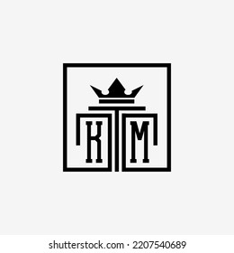 Initial KM Law Firm logo and icon design template stock vector