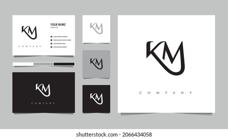 Initial KM logo and business card