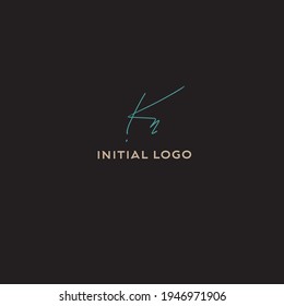 Initial kn beauty monogram and elegant logo design