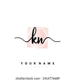 Initial KN handwriting logo template vector