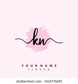 Initial KN handwriting logo template vector