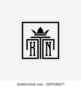 Logotipo inicial de KN Law Firme y vector de la plantilla de diseño de iconos