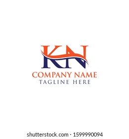 Initial KN letter Logo Design vector Template. Abstract Letter KN logo Design
