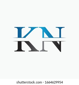 Initial KN letter Logo Design vector Illustration. Abstract Letter KN logo Design