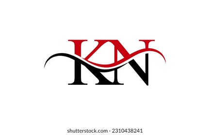 Initial KN letter Logo With Swoosh Design Graphic Vector Template for Business and Company Identity.