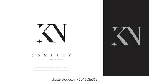 Vector inicial de diseño de logotipo KN 