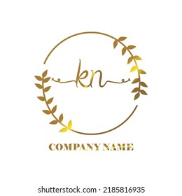 initial KN logo vector handwriting signature Elegant branding art
