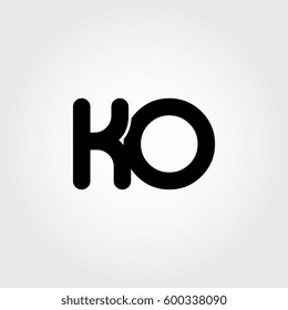 initial ko black business logo