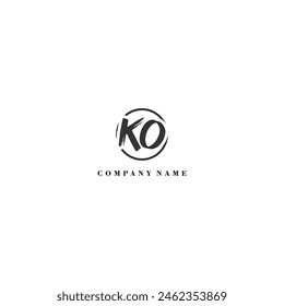 Inicial KO cepillo logo de la empresa identidad de tendencia