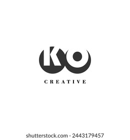 Initial KO company creative label trendy idea brand
