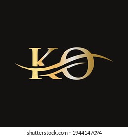 Initial KO letter business logo design vector template with minimal and modern trendy. KO logo design with creative and modern trendy