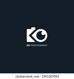 initial KO photography logo abstract