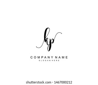 Initial KP beauty monogram and elegant logo design, handwriting logo of initial signature, wedding, fashion, floral and botanical with creative template.