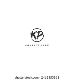 Initial KP brush logo company trend identity
