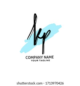 
vector de logotipo de escritura a mano kp inicial