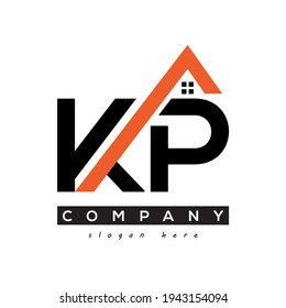 initial KP real estate logo vector