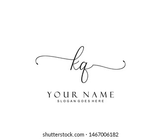 Initial Kq Beauty Monogram Elegant Logo Stock Vector (Royalty Free ...