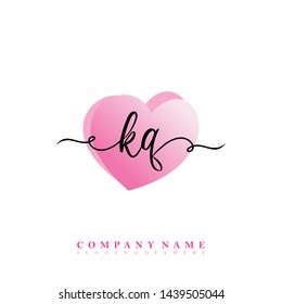Initial KQ letter beauty handwriting logo