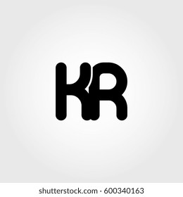 initial kr black business logo