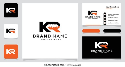 Initial KR drilling logo design vector template