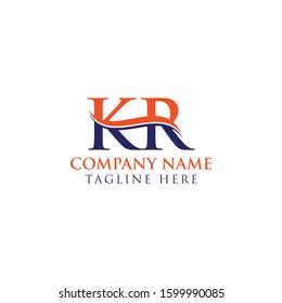 Initial KR letter Logo Design vector Template. Abstract Letter KR logo Design