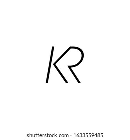 Initial KR Letter Signature Logotype Monogram
