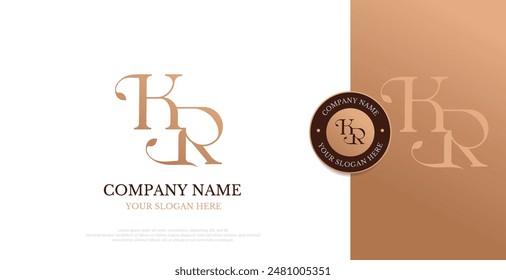 Initial KR Logo Design Vector 