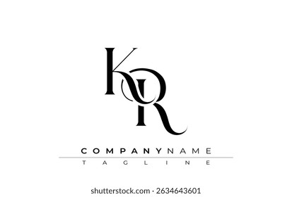 Initial KR Logo Design Vector. Elegant Monogram Logo Design with Decorative Elements and Typography