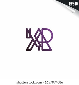 Initial KR Logo monogram design template. Simple elegant shape style modern logo.