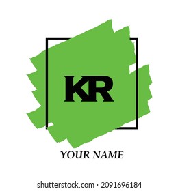 Initial KR logo template vector illustration