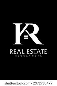 initial KR realestate idea vector logo design