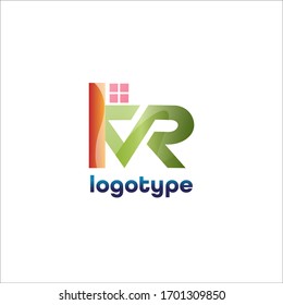 The initial KR / VR design begins with several colorful elements for the housing business. house investment logo
