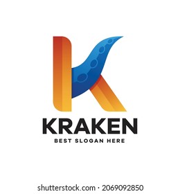 Initial Kraken Gradient Logo Design