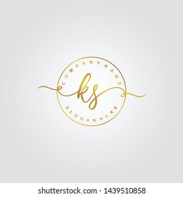 Initial KS beauty handwriting logo