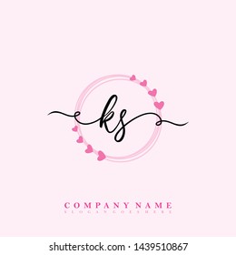 Initial KS beauty handwriting logo