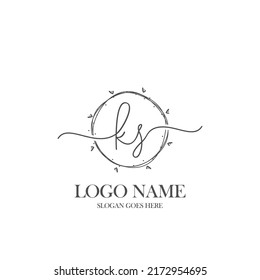 Initial KS beauty monogram and elegant logo design, handwriting logo of initial signature, wedding, fashion, floral and botanical with creative template.