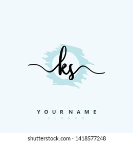 Initial KS handwriting logo template vector