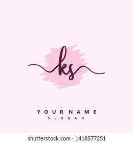 Initial KS handwriting logo template vector
