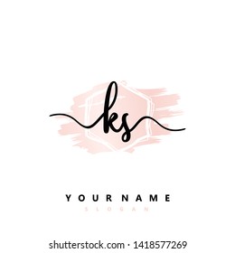 Initial KS handwriting logo template vector