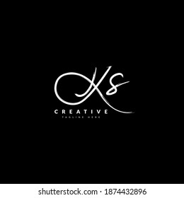 Logotipo inicial de firma manuscrita KS. Tipografía para el logotipo de empresa y empresa. Diseño del logotipo del vector.