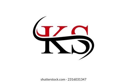 Logo de la carta inicial de KS con plantilla de vectores gráficos de diseño Swoosh para identidad de empresa y empresa.