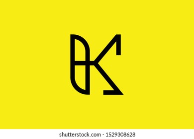 Initial KS SK modern monogram and elegant logo design, Professional Letters Vector Icon Logo on black background.