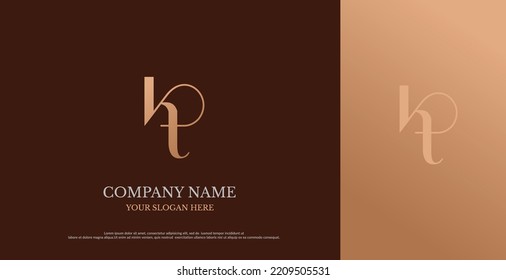 Initial KT Logo Design Vector