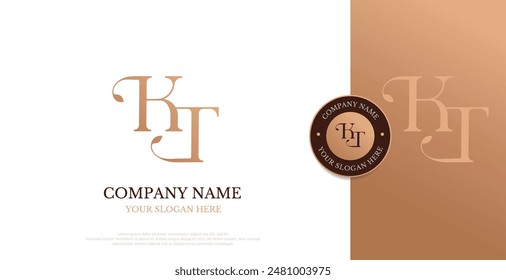 Initial KT Logo Design Vector 