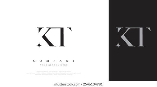 Vetor de design do logotipo inicial do KT 