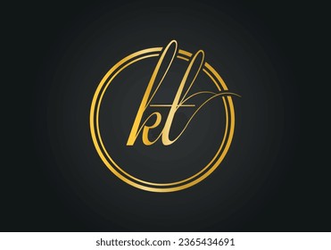 Monograma moderno inicial de KT y diseño de logotipo de lujo, logotipo de icono de vectores de letras profesionales.