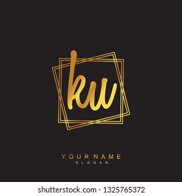 Initial KU handwriting logo vector
