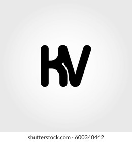 initial kv black business logo